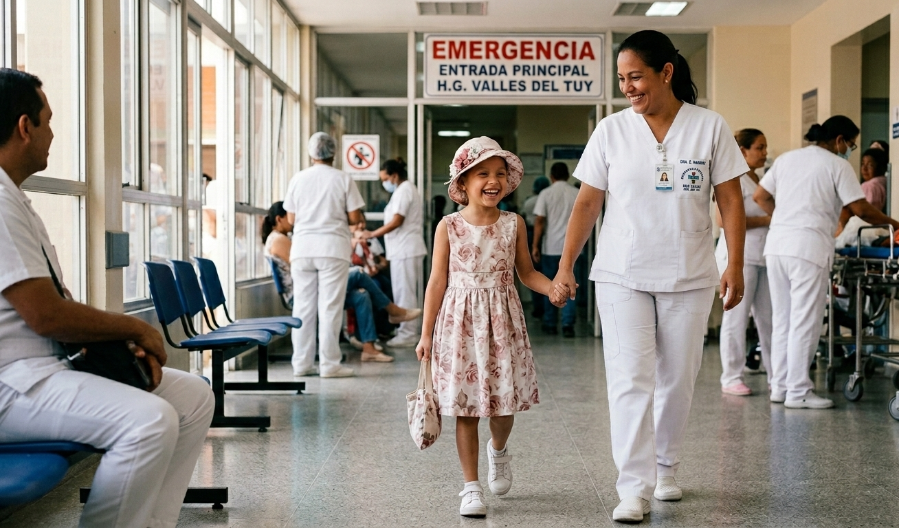 Una niña de rosa y blanco